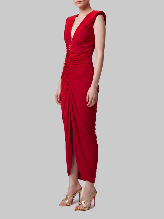26FW 베르사체 미디 원피스 1026705 RED - VERSACE