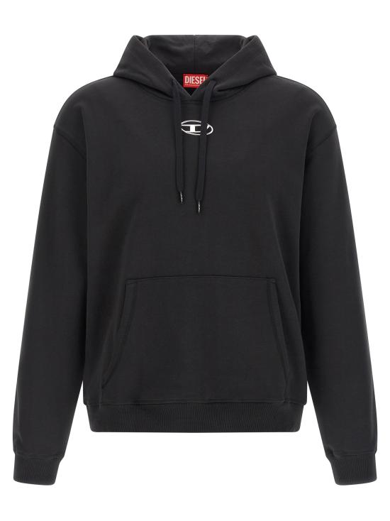 26FW 디젤 S-NORM 후드티셔츠 A20447 0BKBW 900 BLACK DOM