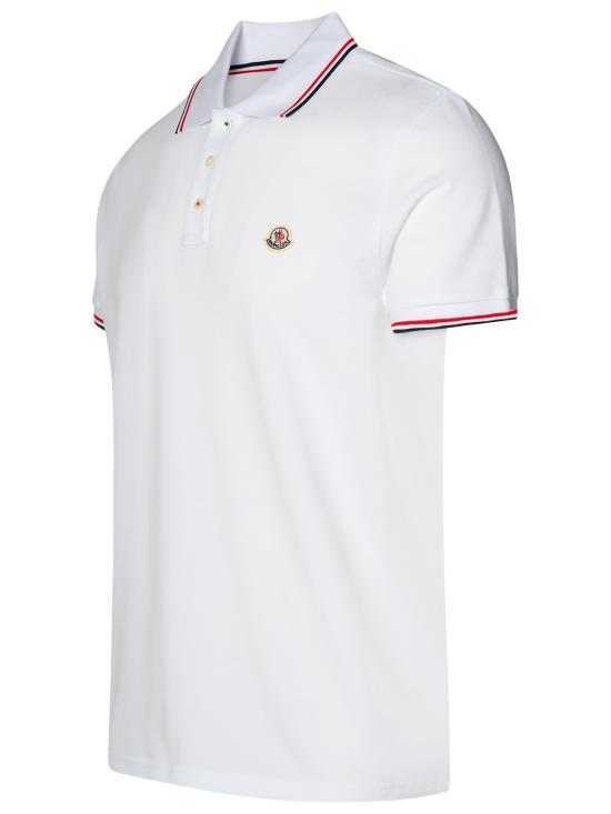 26FW 몽클레어 트리밍 코튼 피케 폴로 셔츠 8A70300 84556 001 WHITE DOM - MONCLER