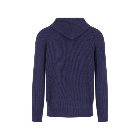 26FW 브루넬로 쿠치넬리 립드 니트 집 후드 스웨터 M22704806G CQX13 BLUE - BRUNELLO CUCINELLI