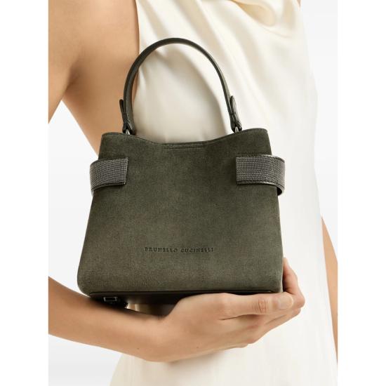26FW 브루넬로 쿠치넬리 스몰 에센스 탑핸들 백 MBDLD2499 C589 GREEN - BRUNELLO CUCINELLI