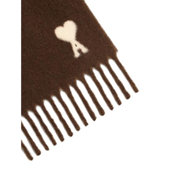 26FW 아미 알파카 아미 드 꾀흐 스카프 USF673 AW0004 2221 BROWN - AMI