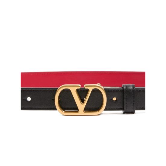 26FW 발렌티노 가라바니 레귤러 벨트 9W0T0SU8ZDM 0SM BLACK RED - VALENTINO GARAVANI
