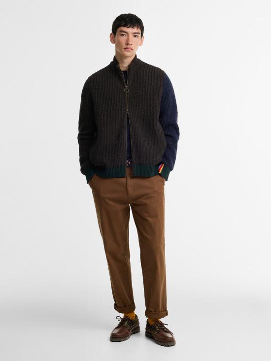 26FW 바버 집업 니트 MKN1796 BR37 RUSSET - BARBOUR