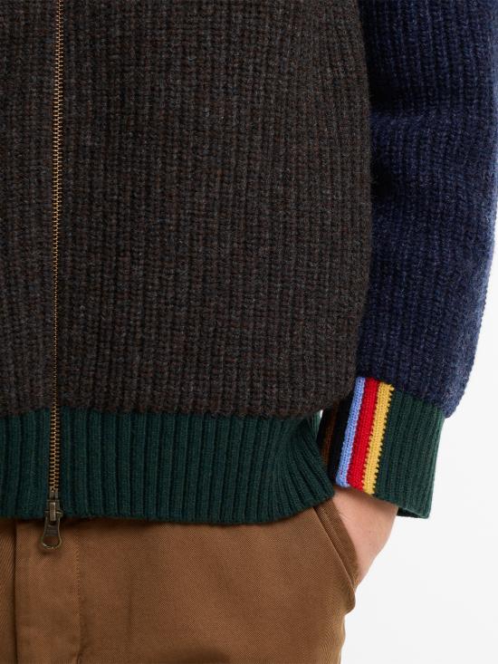 26FW 바버 집업 니트 MKN1796 BR37 RUSSET - BARBOUR