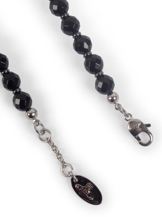 26FW 비비안웨스트우드 팔찌 61030075 02P178CNP178 PLATINUM RUTHENIUM BLACK AGATE - VIVIENNE WESTWOOD