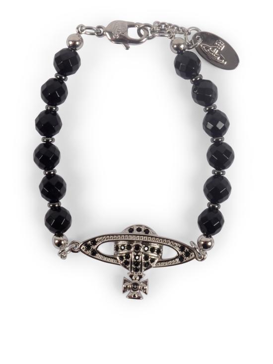 26FW 비비안웨스트우드 팔찌 61030075 02P178CNP178 PLATINUM RUTHENIUM BLACK AGATE