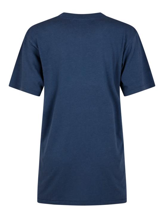 26FW 아크네 스튜디오 로고 그래픽 반팔 티셔츠 CL0489 885 NAVY BLUE - ACNE STUDIOS