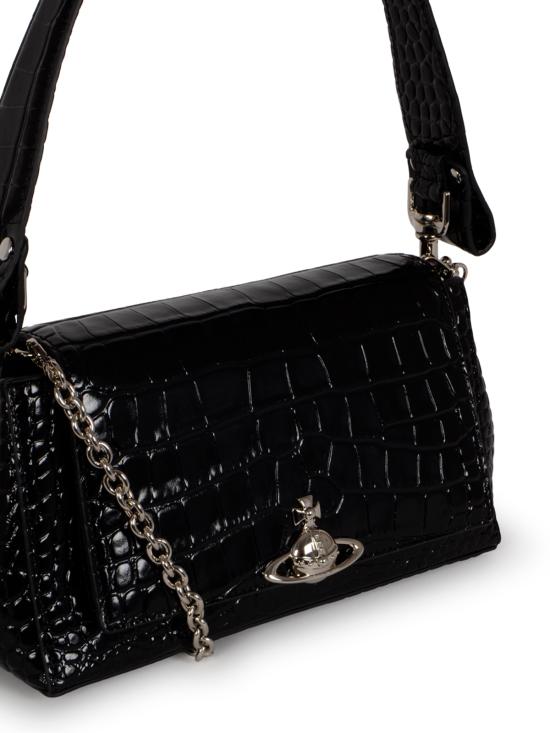 26FW 비비안웨스트우드 오르브 엠보싱 카프스킨 토트백 4602000WW L0098N401 BLACK - VIVIENNE WESTWOOD