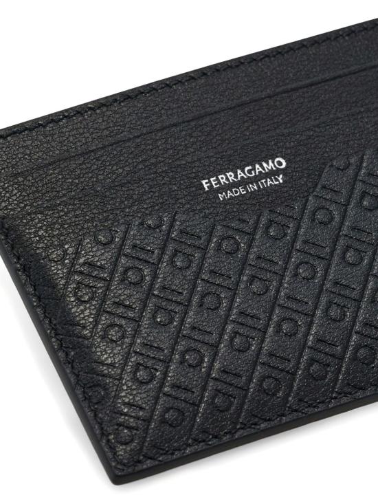  살바토레 페라가모 간치니 모노그램 카드 홀더 661571780076001 AI26 BLACK - SALVATORE FERRAGAMO
