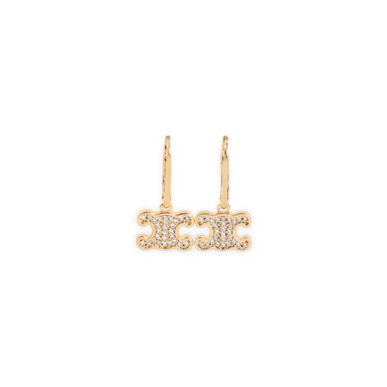 26FW 셀린느 라인스톤 브라스 귀걸이 460GC6BZI 35OR GOLD - CELINE