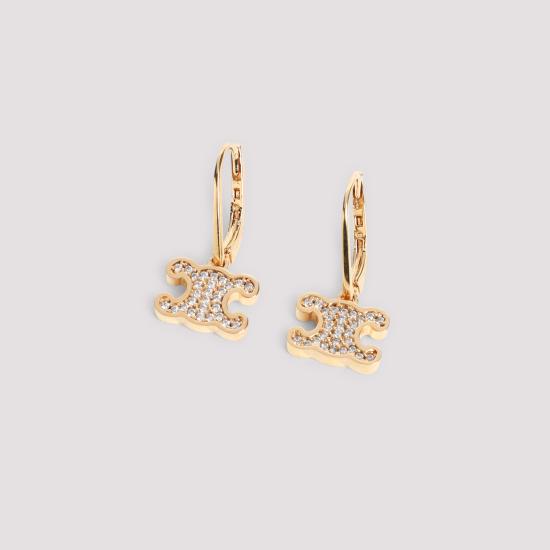 26FW 셀린느 라인스톤 브라스 귀걸이 460GC6BZI 35OR GOLD - CELINE