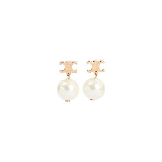 26FW 셀린느 레 페를르 브라스 귀걸이 460TZ6PRB 01GI GOLD IVORY - CELINE