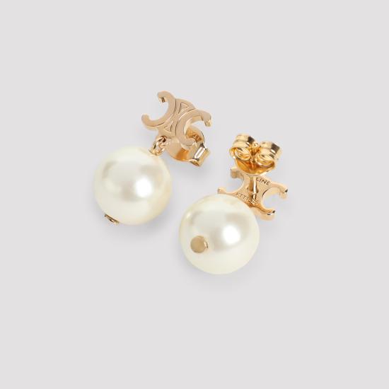 26FW 셀린느 레 페를르 브라스 귀걸이 460TZ6PRB 01GI GOLD IVORY - CELINE