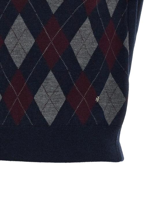 26FW 토리버치 니트웨어 아가일 스웨터, 스웨터 및 카디건 (블루) - TORY BURCH