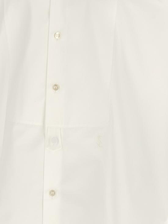 26FW 생로랑 셔츠 사토리얼 플라스트론  와 블라우스 화이트 - SAINT LAURENT