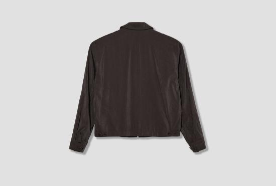 26FW 르메르 자켓 가벼운 지퍼 블라우스 - 드라이 실크 OW1266 LF1308 다크 브라운 - LEMAIRE