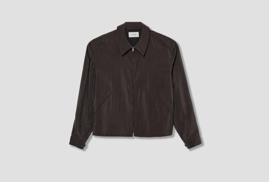 26FW 르메르 자켓 가벼운 지퍼 블라우스 - 드라이 실크 OW1266 LF1308 다크 브라운
