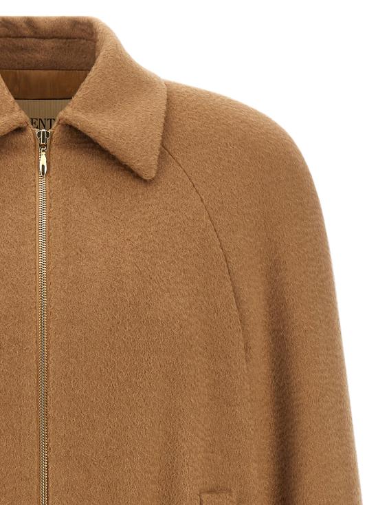 26FW 발렌티노 가라바니 패딩 Valentino Garavani 모피 인서트 카반 퍼퍼 재킷 브라운 - VALENTINO GARAVANI