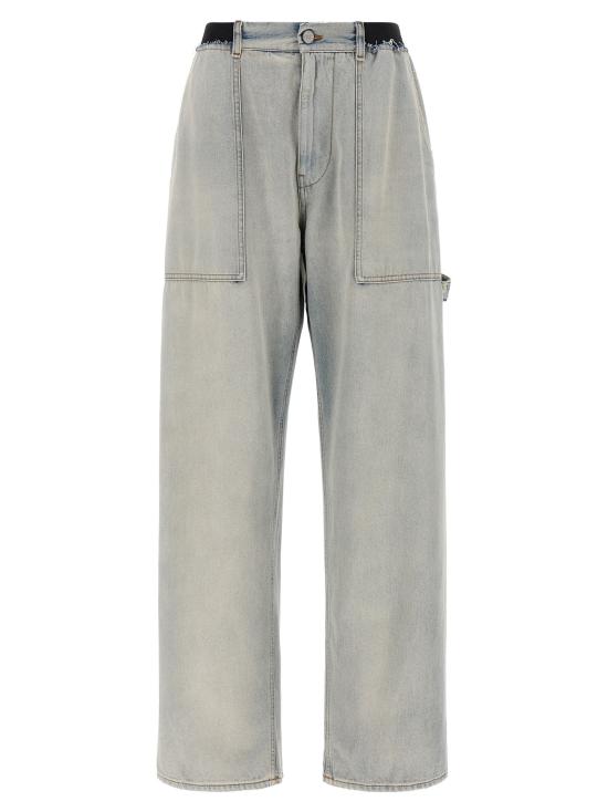 26FW MM6 메종마르지엘라 데님 팬츠 숫자 서명 Mm6 청바지 연한 파란색