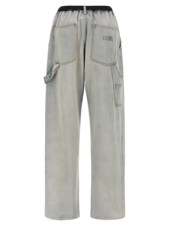 26FW MM6 메종마르지엘라 데님 팬츠 숫자 서명 Mm6 청바지 연한 파란색 - MM6 MAISON MARGIELA