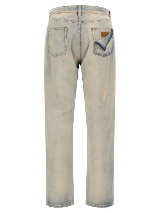 26FW MM6 메종마르지엘라 데님 팬츠 숫자 서명 Mm6 청바지 연한 파란색 - MM6 MAISON MARGIELA