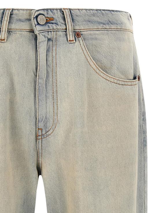 26FW MM6 메종마르지엘라 데님 팬츠 숫자 서명 Mm6 청바지 연한 파란색 - MM6 MAISON MARGIELA