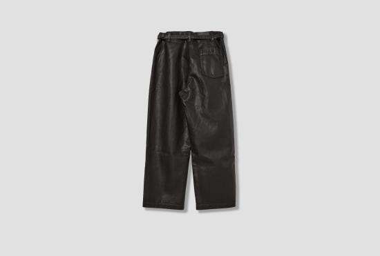 26FW 르메르 스트레이트 팬츠 맥시 워크웨어 팬츠 - 코팅 데님 PA1362 LD1083 다크 브라운 - LEMAIRE