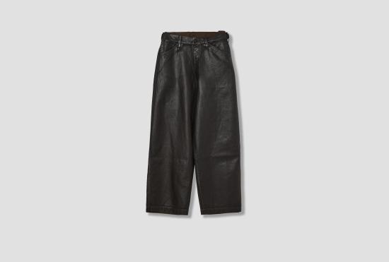 26FW 르메르 스트레이트 팬츠 맥시 워크웨어 팬츠 - 코팅 데님 PA1362 LD1083 다크 브라운