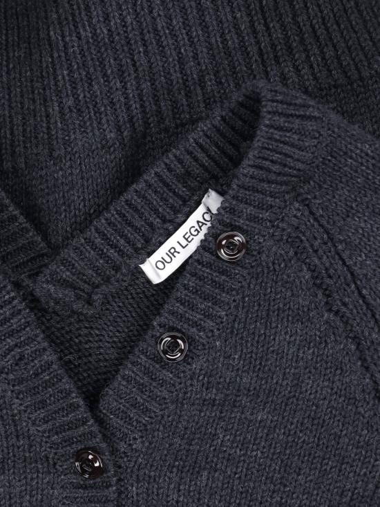 26FW 아워레가시 컨트리 헨리 메리노 울 니트 W4263CC CHARCOAL DRY MERINO WOOL GREY - OUR LEGACY