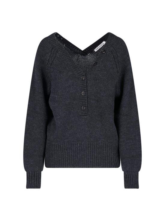 26FW 아워레가시 컨트리 헨리 메리노 울 니트 W4263CC CHARCOAL DRY MERINO WOOL GREY