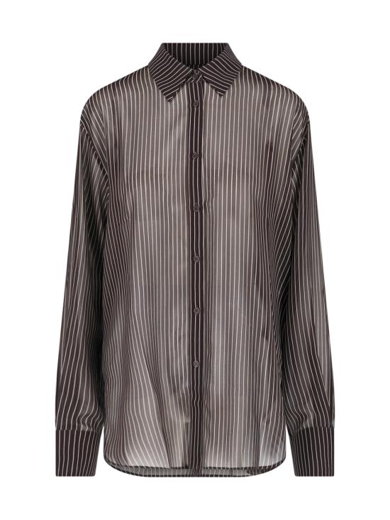 26FW 더프랭키샵 셔츠 PERI STRIPED SHIRT BROWN WHITE STRIPE