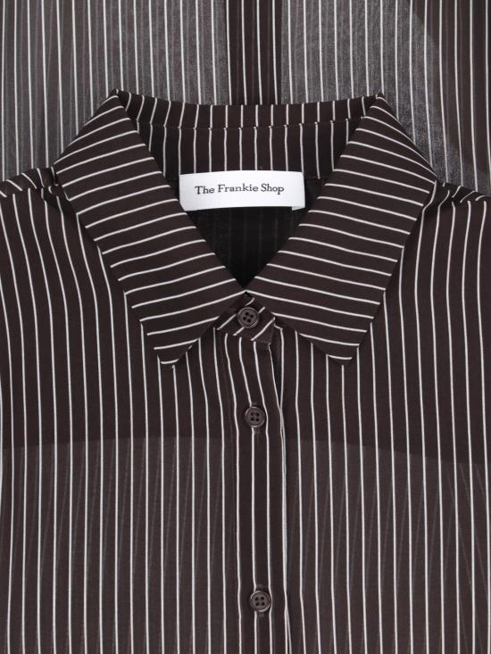26FW 더프랭키샵 셔츠 PERI STRIPED SHIRT BROWN WHITE STRIPE - THE FRANKIE SHOP