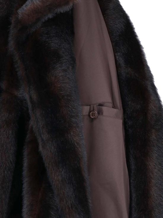 26FW 더프랭키샵 자켓 RAVELLO FAUX FUR ROBE COAT DARK BROWN - THE FRANKIE SHOP