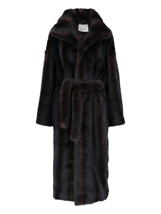 26FW 더프랭키샵 자켓 RAVELLO FAUX FUR ROBE COAT DARK BROWN