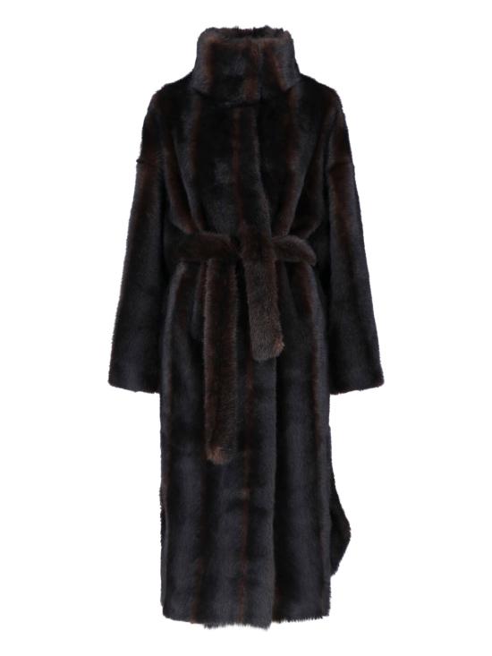 26FW 더프랭키샵 자켓 RAVELLO FAUX FUR ROBE COAT DARK BROWN - THE FRANKIE SHOP