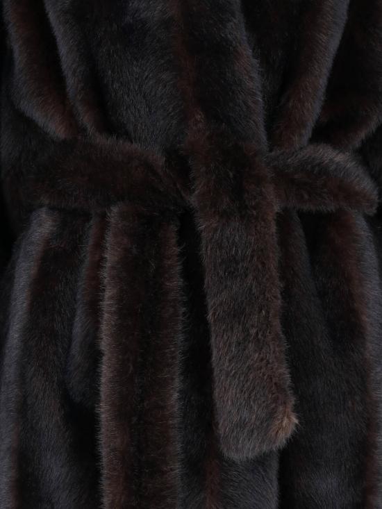 26FW 더프랭키샵 자켓 RAVELLO FAUX FUR ROBE COAT DARK BROWN - THE FRANKIE SHOP