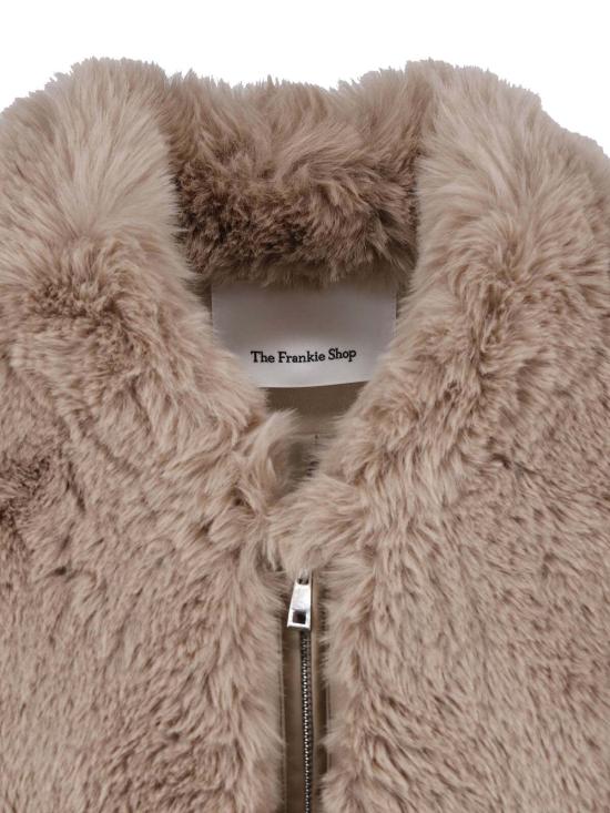 26FW 더프랭키샵 자켓 SENNA FAUX FUR COLLARLESS JACKET LIGHT TAUPE - THE FRANKIE SHOP