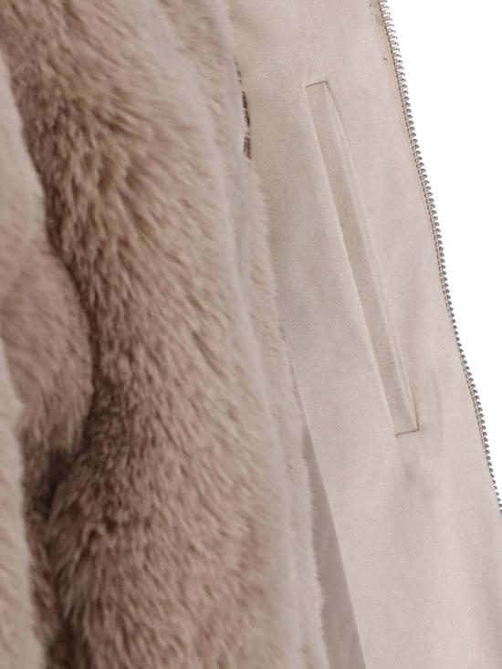 26FW 더프랭키샵 자켓 SENNA FAUX FUR COLLARLESS JACKET LIGHT TAUPE - THE FRANKIE SHOP
