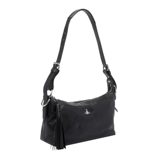 26FW 비비안웨스트우드 레더 호보 숄더백 46020017W L00BXN401 BLACK - VIVIENNE WESTWOOD