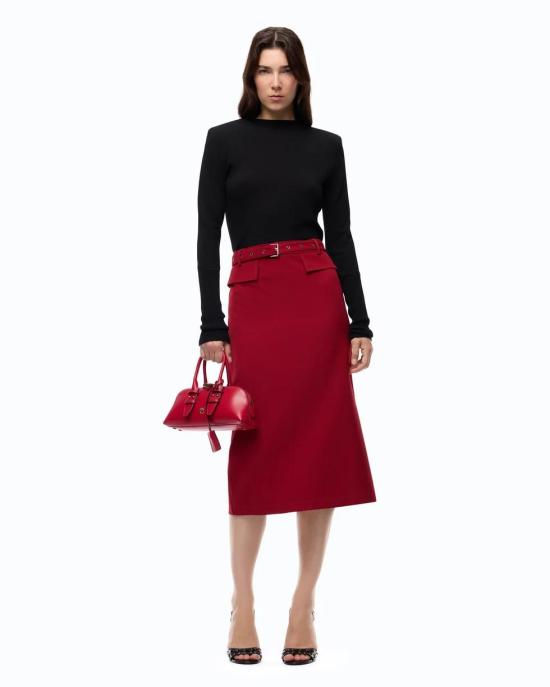 26FW 핑코 미디 스커트 107295A3DA R59 ROSSO RIO - PINKO