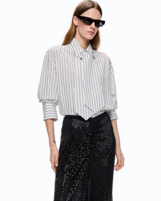 26FW 핑코 셔츠 107482A33Q ZZ1 BIANCO NERO - PINKO