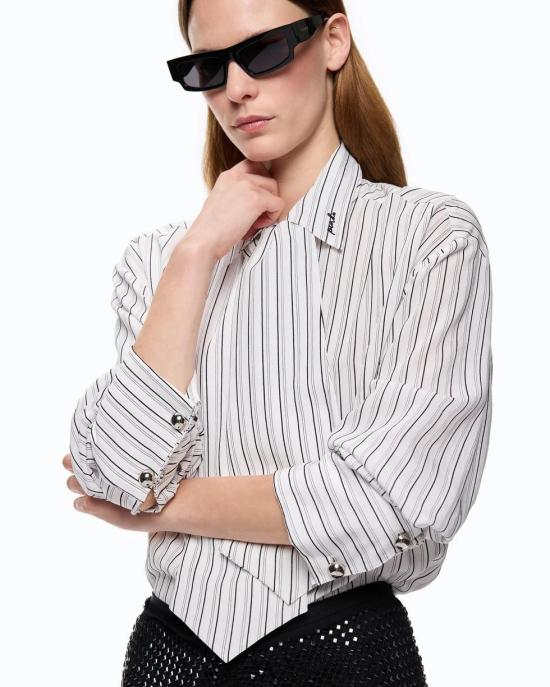 26FW 핑코 셔츠 107482A33Q ZZ1 BIANCO NERO - PINKO