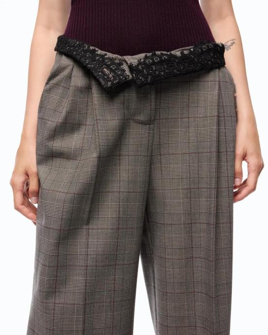 26FW 핑코 팬츠 107476A3FF CYZ BEIGE BORDEAUX NERO - PINKO