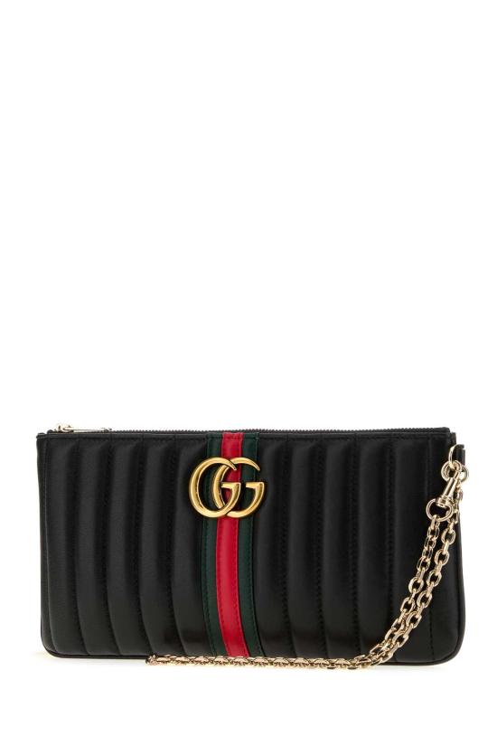 26FW 구찌 젯셋 GG 마몽 나파 스트랩 파우치 A006X2AAG8N 1068 BLACKGREEN - GUCCI