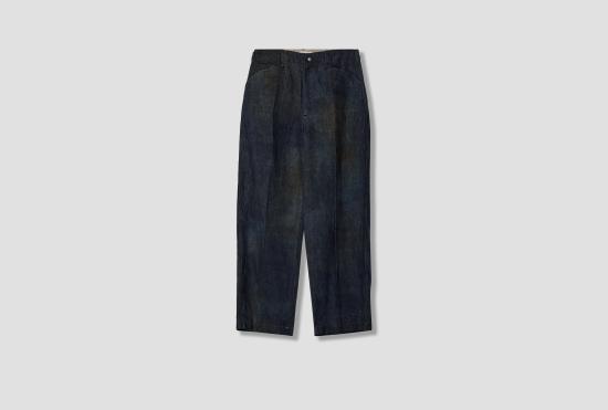26FW 나이스니스 스트레이트 팬츠 N.MORLEY - 프린트 캔버스 프리스코 팬츠 NN-0302T18 블루