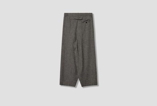 26FW 나이스니스 스트레이트 팬츠 H.JOAN - 린넨 알파카 실크 헤링본 로버 팬츠 NN-1403T18 그레이 - NICENESS