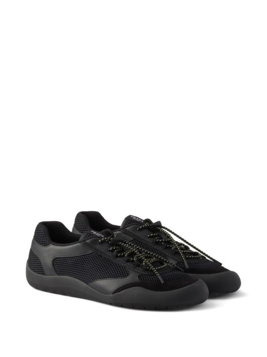 26FW 프라다 스피드락 레더 앤 메쉬 패브릭 스니커즈 2EE468 3ZM0 F0002 BLACK DOM - PRADA