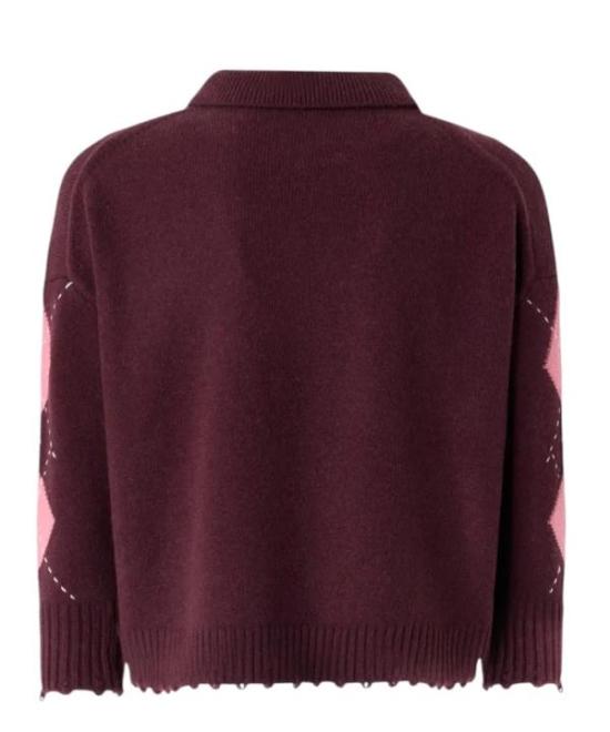 26FW 핑코 폴로 티셔츠 107286A3IE YN2 BORDEAUX ROSA - PINKO