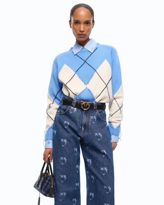 26FW 핑코 스웨터 107377A3JE EC4 AZZURRO PANNA - PINKO